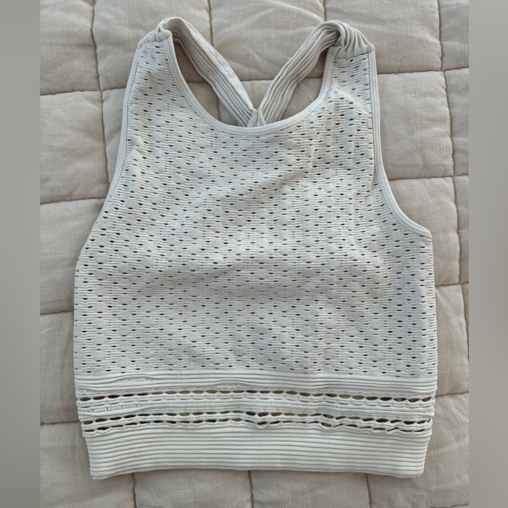 Marciano White Sleeveless Seamless Cropped Blouse, size XS/S